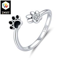 📌 Ring 925 Hundetatze Silberfarbig