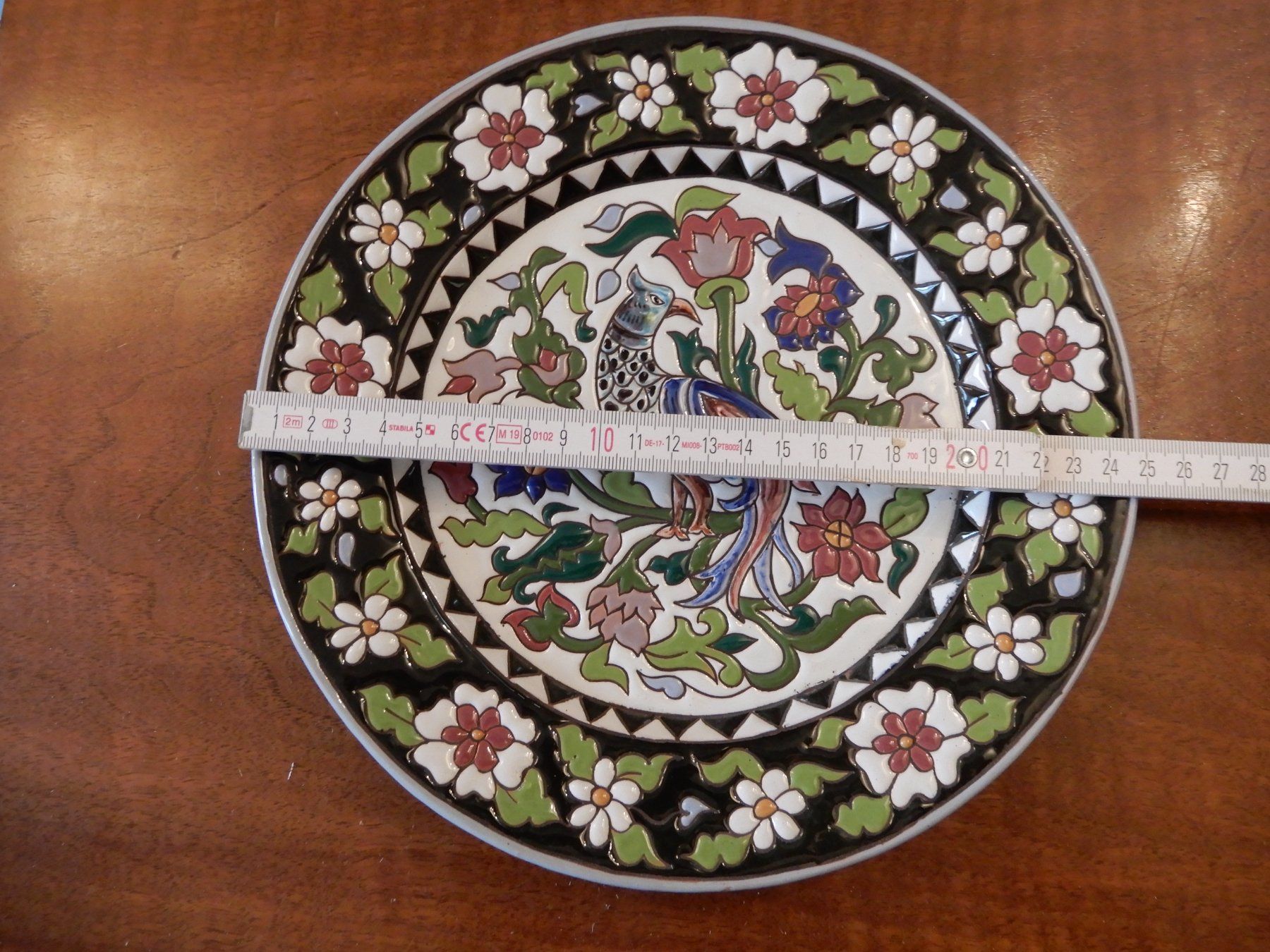 Piatti: Dekorative Keramik Platte Vogel Blumen Muster 25cm – Usato da Erstfeld venduto da Mario_boe0 1