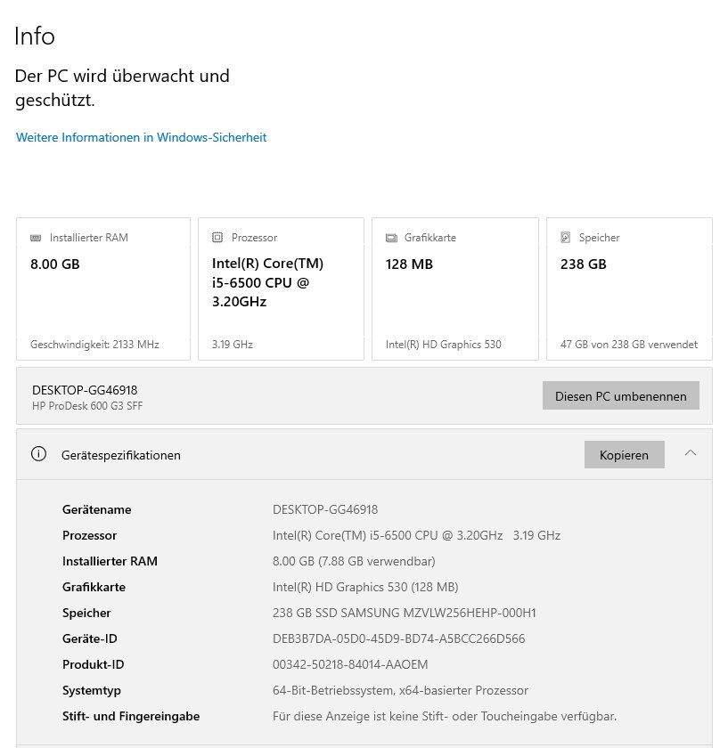 Hewlett Packard PC: HP ProDesk 600 G3 SFF – Usato da Sarmenstorf venduto da nicokoechli 4