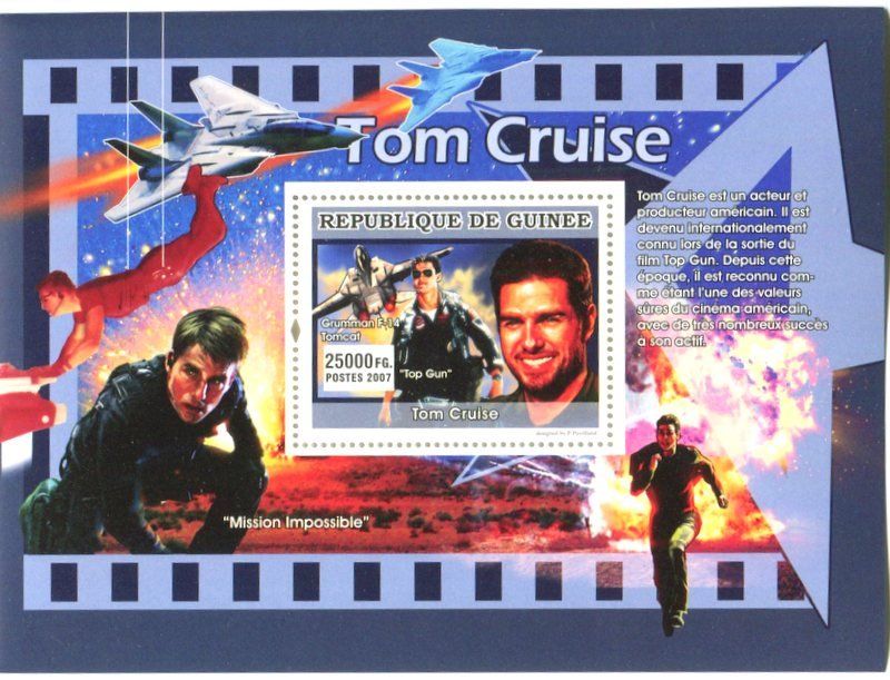 Tutti i francobolli: Block "Tom Cruise". Guinea – Nuovo e nell'imballaggio originale da Basel venduto da Butsch5
