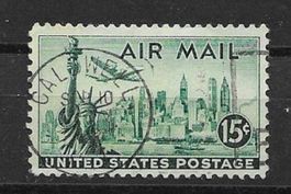 USA 1947: Flugzeug Lockheed Constellation über New York