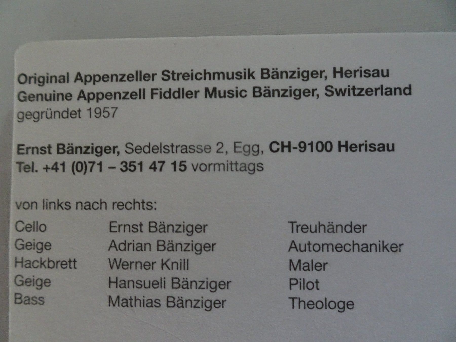 CDs: Striichmusig Bänziger – Gebraucht aus männedorf von purzelchen 1