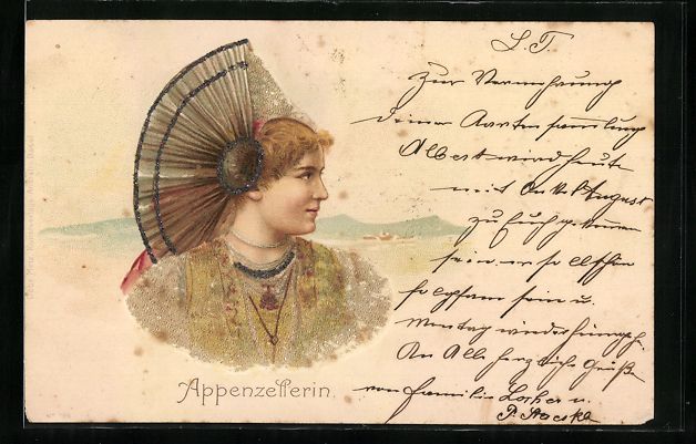 Cartoline postali: Litho Appenzellerin in traditionellen Tr – Usato da Berlin venduto da bartko-reher