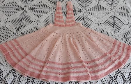 Handgestrickte Kinder Latzkleid Gr. 98 Rosa Sommer ☀️ Kle...