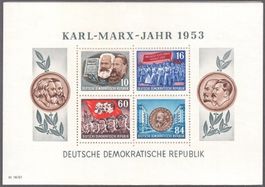 DDR Block 9 A Karl-Marx Jahr 1953 (II) postfrisch