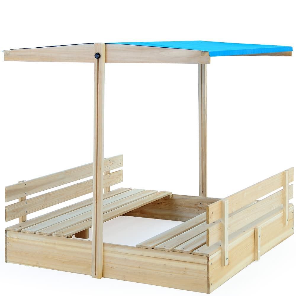 Sabbiera per bambini: Sandkasten120x120x120cm mit Sitzbänken – Nuovo e nell'imballaggio originale da Winterthur venduto da aredo