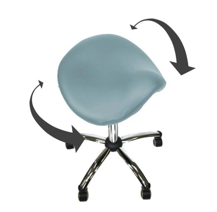 Sgabelli: Comfort-Sattelhocker HELLBLAU mit Swing-Mechanismus – Nuovo e nell'imballaggio originale da Schaffhausen venduto da Praxis-Nova 3