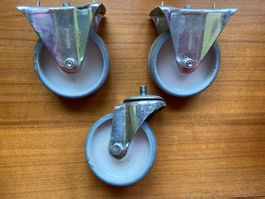 3 Wagner Möbelrollen Lenkrollen 10 cm Durchmesser