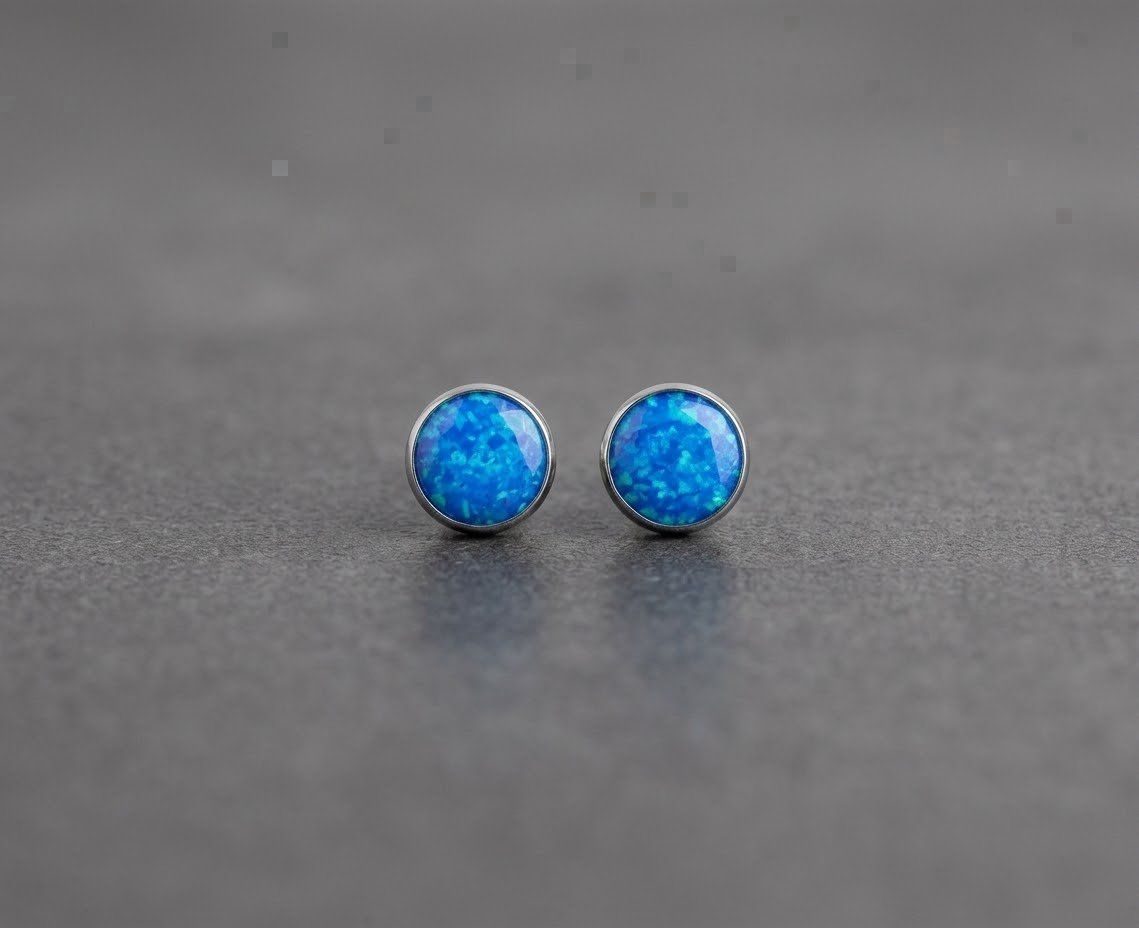 Orecchini pendenti & Orecchini a lobo: Ohrstecker aus Titanium mit Opal – Nuovo e nell'imballaggio originale da Matten b. Interlaken venduto da kero71 4