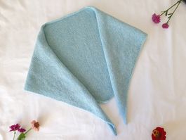 Dreieckstuch Handgestrickt, Unikat, Geschenk, Helltürkis