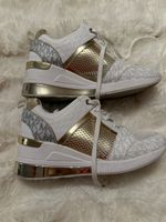 Baskets Michael Kors Blanches Or et Argent
