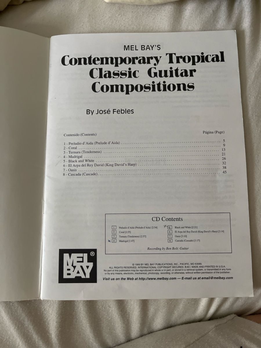 Libri: Comtemporary Tropical Classic Guitar Conpositions – Usato da Bellinzona venduto da Lele80 1