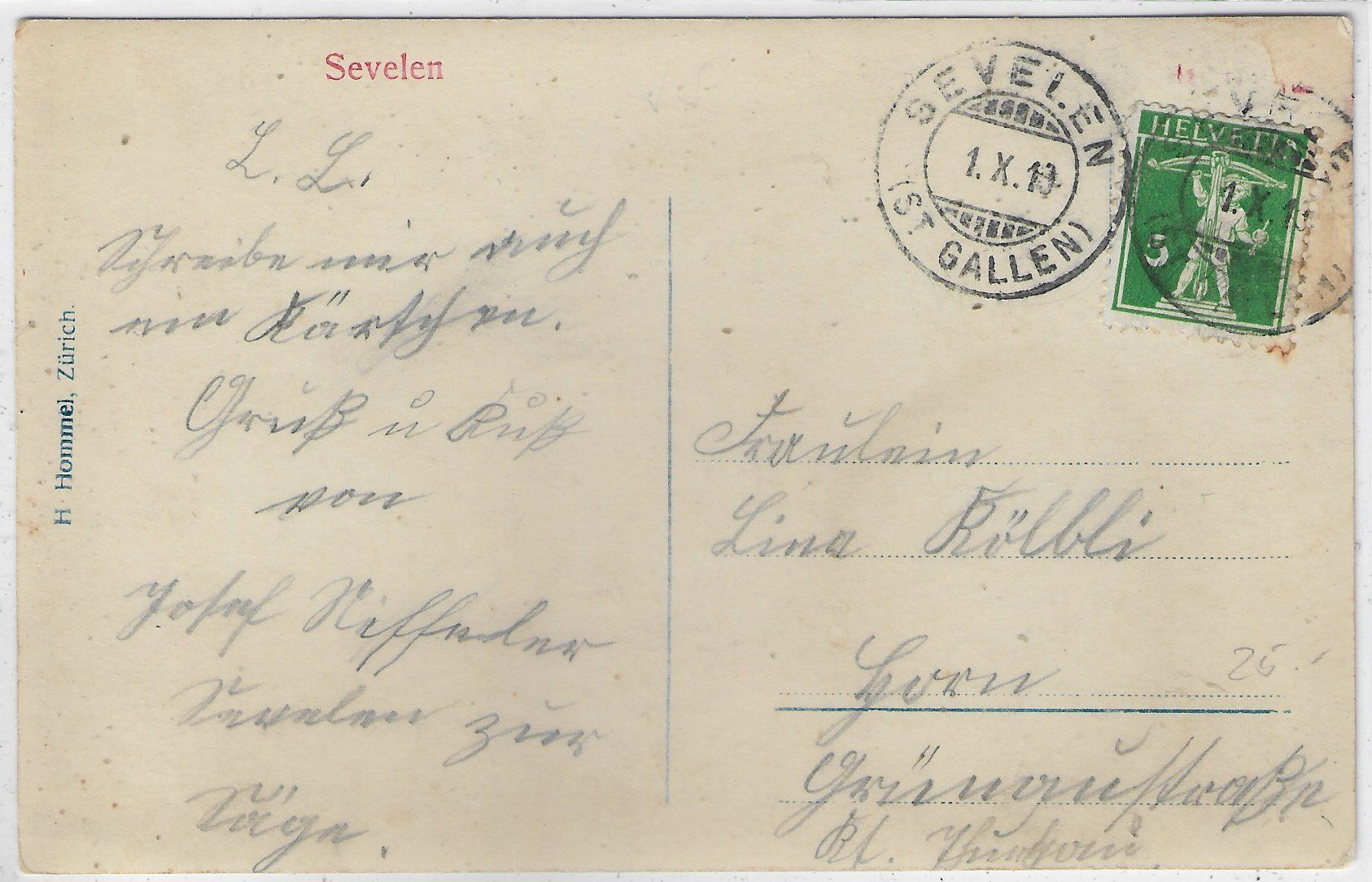 Ansichtskarten: Sevelen - Dorfpartie – Gebraucht aus Ettingen von Kartenplanet 1
