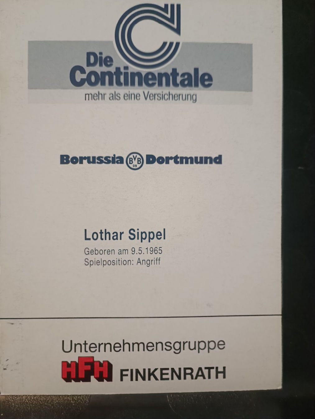 Autografi: Lothar Sippel - BVB - Handsignierte alte Karte – Usato da Menziken venduto da Artographs 1