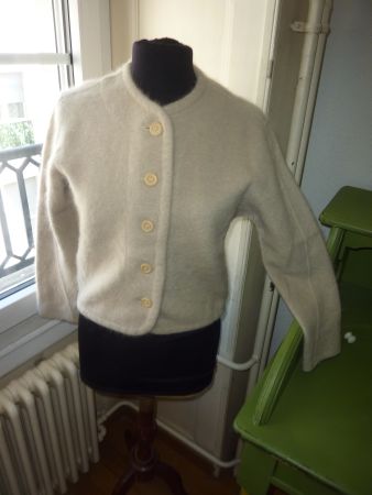 gilet beige laine taille S marque SUGAR made in france femme