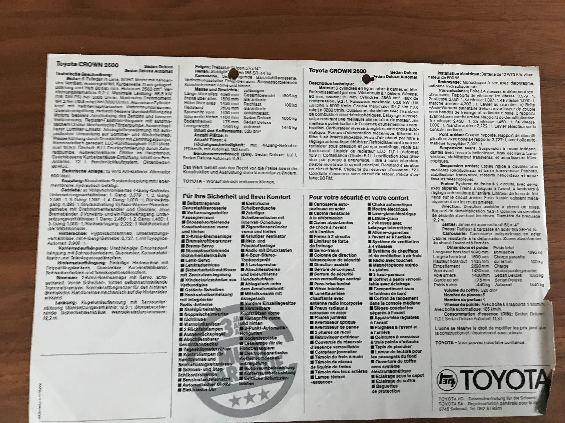Toyota Dokumente: Toyota Prospekt – Gebraucht aus Balterswil von Jeko1967 1