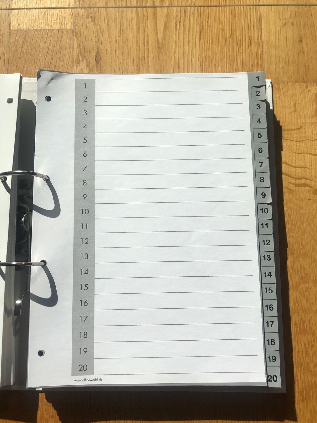 Raccoglitori: 15x Register 1-20 – Usato da Münchenstein venduto da Dibu11 2