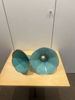 2 Grammophon Trichter 