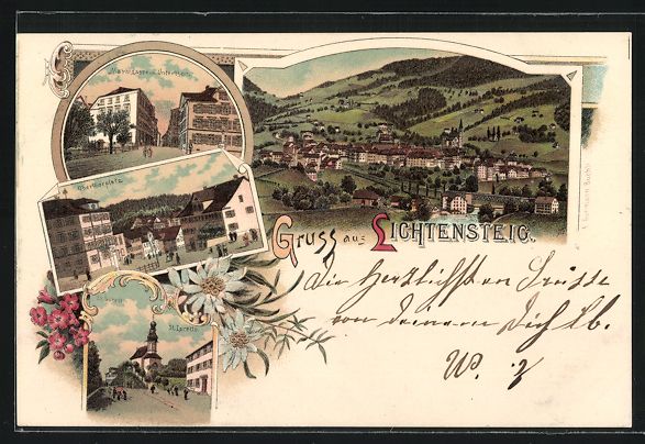 Ansichtskarten: Litho Lichtensteig, Marktgasse und Unter – Gebraucht aus Berlin von bartko-reher