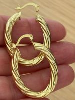 Luxus Elegante Creolen Ohrschmuck Ohrstecker Farbe Gold