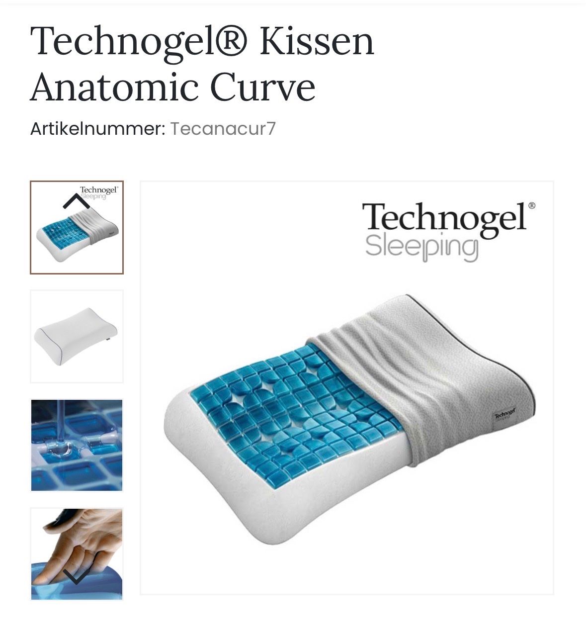 Technogel Cuscini: Technogel® Kissen Anatomic Curve – Nuovo (secondo la descrizione) da Balsthal venduto da scoci01