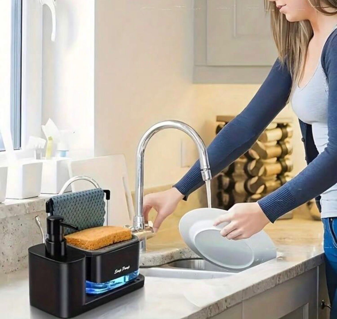 Portasapone: Spülmittelspender mit Schwammhalter – Nuovo e nell'imballaggio originale da Emmenbrücke venduto da ShopDirect 3
