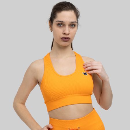 SportBH Damen Nahtlos Fitness Komfort Orange TOP XXL YAKWARY