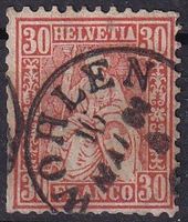 Sitzende Helvetia "30", V-O WOHLEN