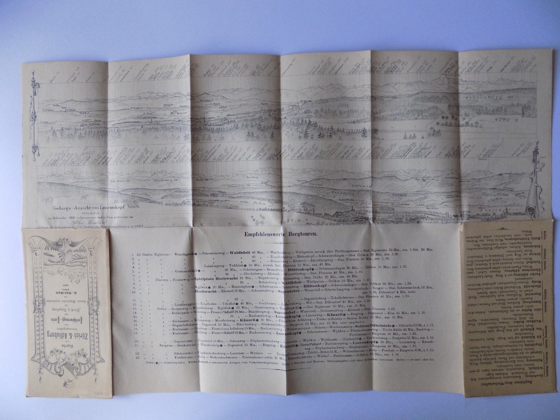Incisioni: Loorenkopf Gebirgs-Ansicht 1897 – Usato da Risch venduto da Antikfee 1