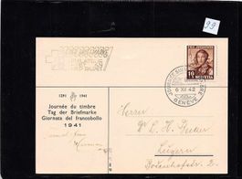 RÜCKLOS 99: JOURNEE SUISSE DU TIMBRE 1942 grüngrauer deutsch