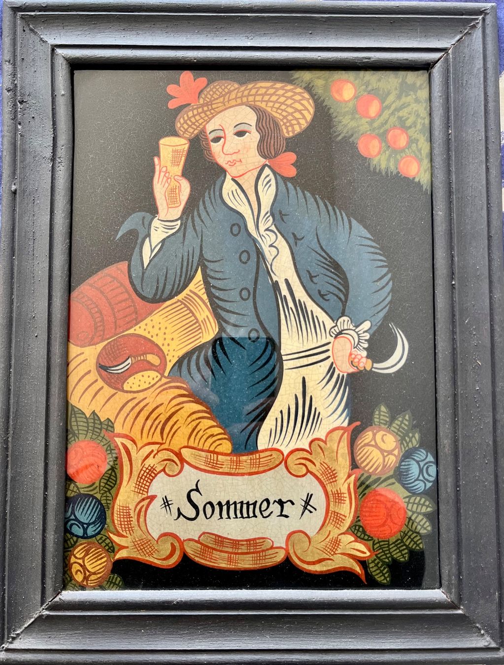Dipinti: Die vier Jahreszeiten -  Hinterglasmalerei - vier Bilder – Usato da Basel venduto da so1_nf6l 1