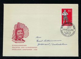 Sonderbrief: 322 Alphirtenfest Unspunnen Interlaken, 1955