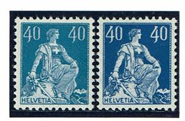 Helvetia 156+161 papier lisse neuf** ohne Falz
