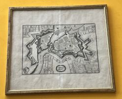 Merian Kupferstich Befestigungsplan von "Geneve. Genf" 1650