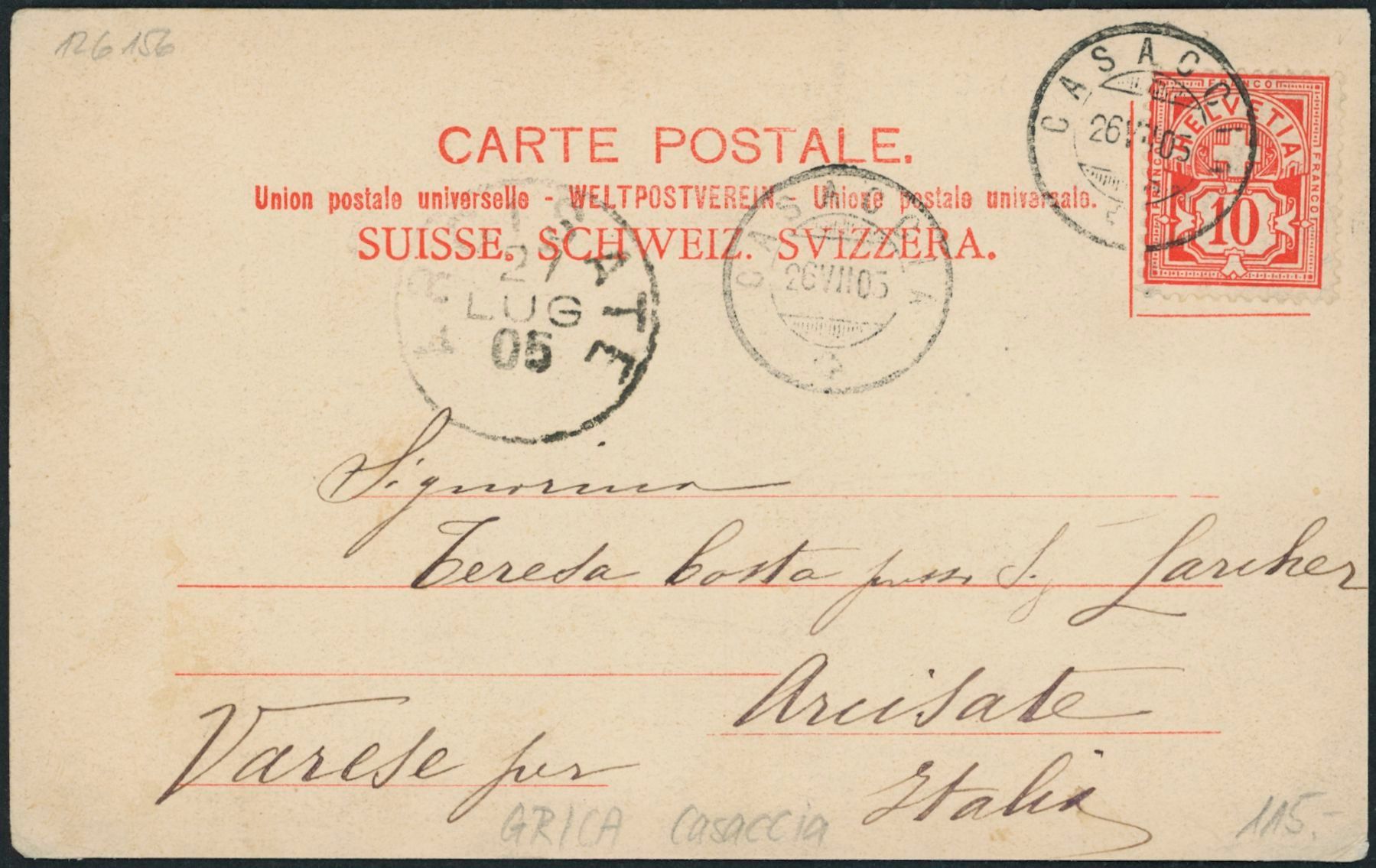 Cartoline postali: GR Casaccia – Usato da Schindellegi venduto da stationary 1
