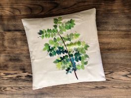 NEU Kissenbezug ca. 45 x 45 cm Pflanze Ast Landhausstil Deko