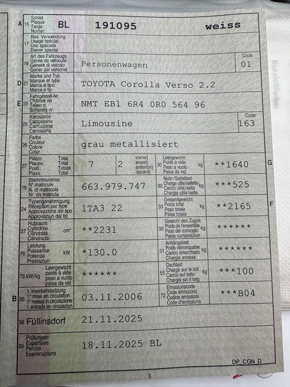 Toyota Automobili: Toyota corola verso – Usato da Pratteln venduto da Omega102 8