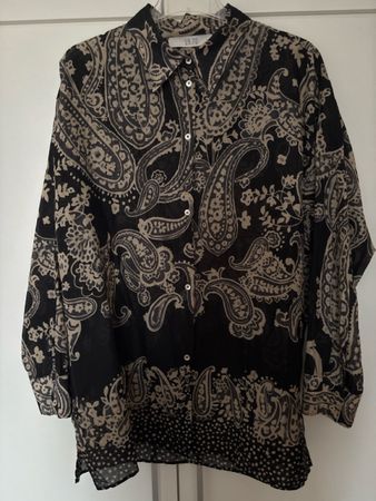 Bluse 19.70 schwarz beige , Top Zustand