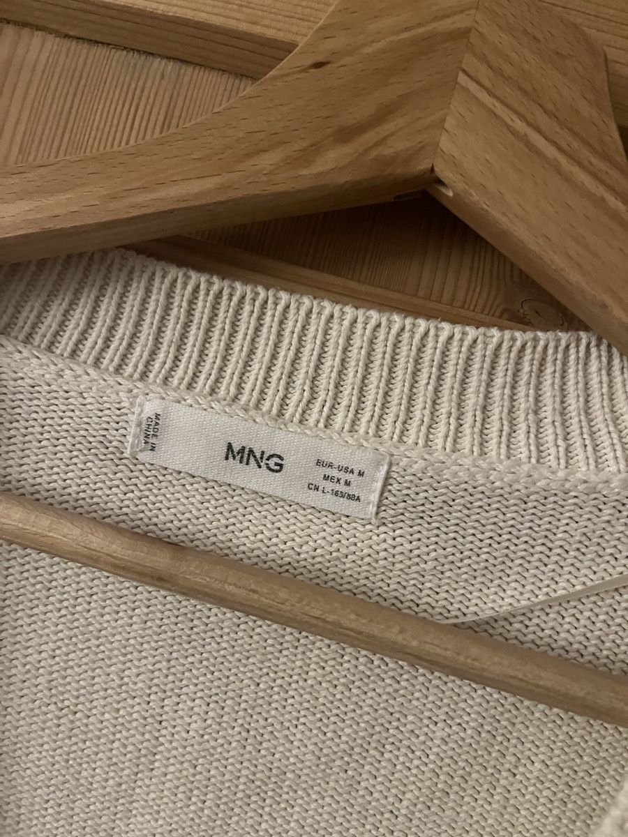 Mango Pullover & Sweatshirts: Strickjacke Mango Gr. M Spitzenärmeln 100% Baumwolle – Gebraucht aus Zürich von MrsWollishofen 1