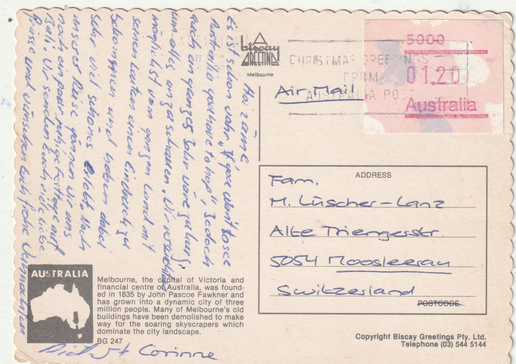 Cartes postales: Melbourne – D'occasion à Lumbrein par made02 1