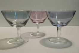 Design 60/70er kl Likör Kristall Gläser  3 Stück