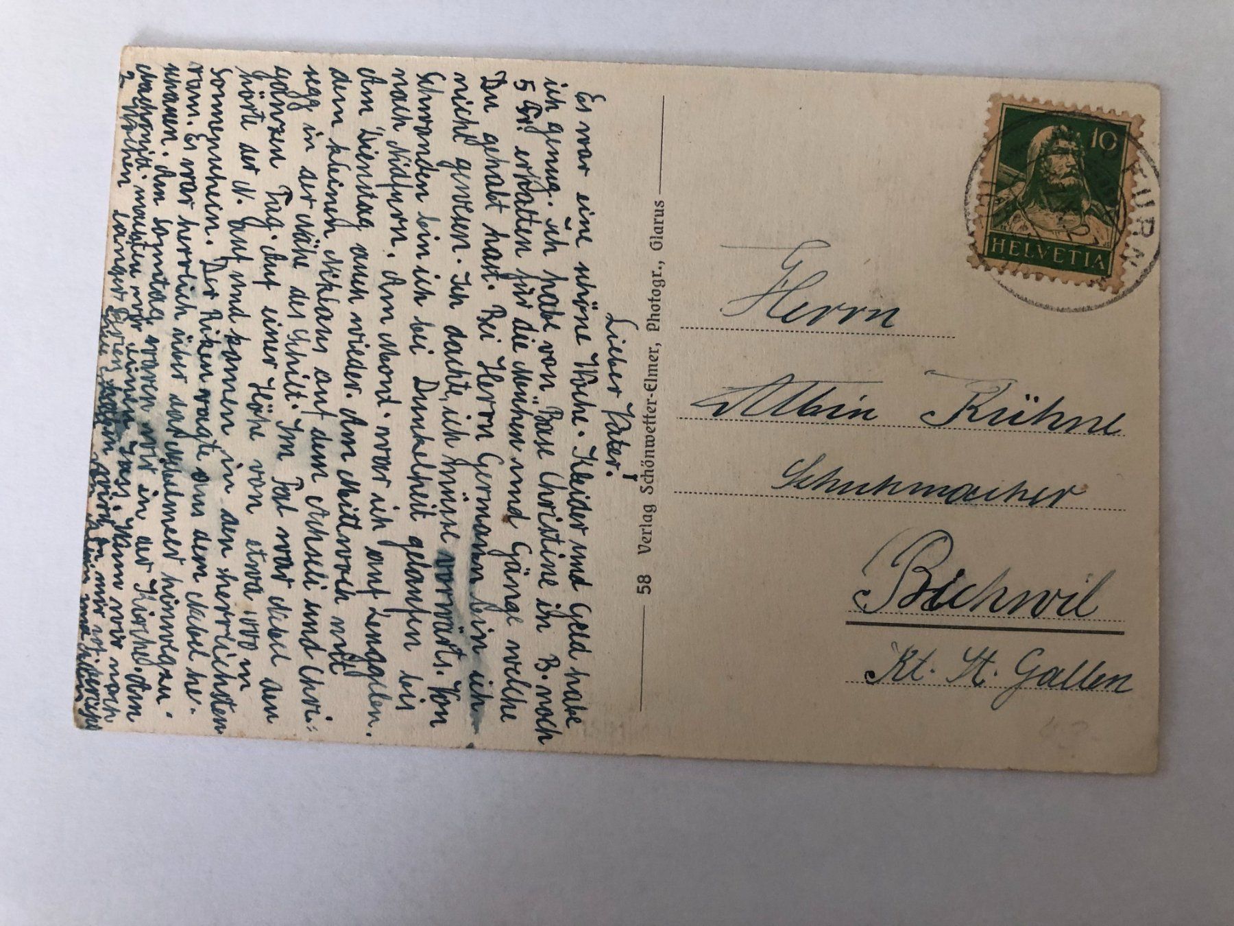 Ansichtskarten: Ansichtskarte Nidfurn 1927 – Gebraucht aus Pfäffikon ZH von Waltoversand 1
