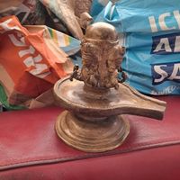 Antike Shiva Lingam Messing Skulptur, Hindu Tempel Deko