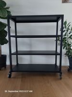 IKEA RAVAROR Schwarzes Metall Regal auf Rollen, Top Zustand!