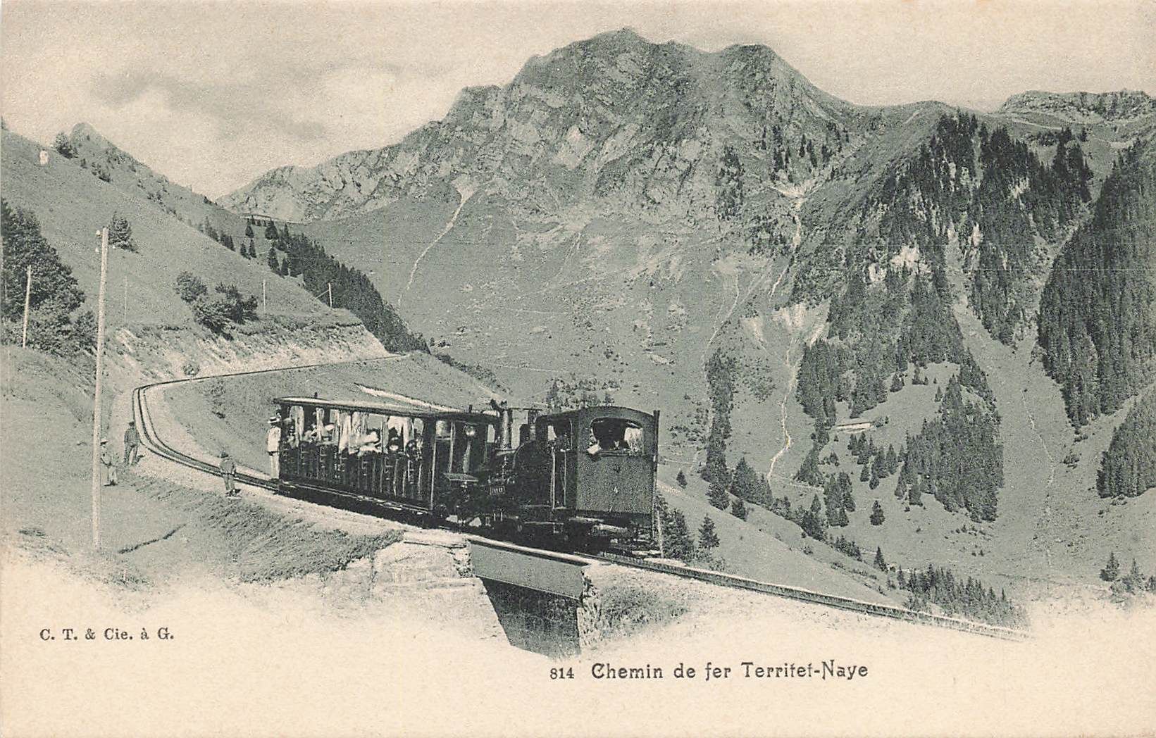 Cartoline postali: Territet VD Bahn Territet Naye – Usato da Biasca venduto da Blenio71