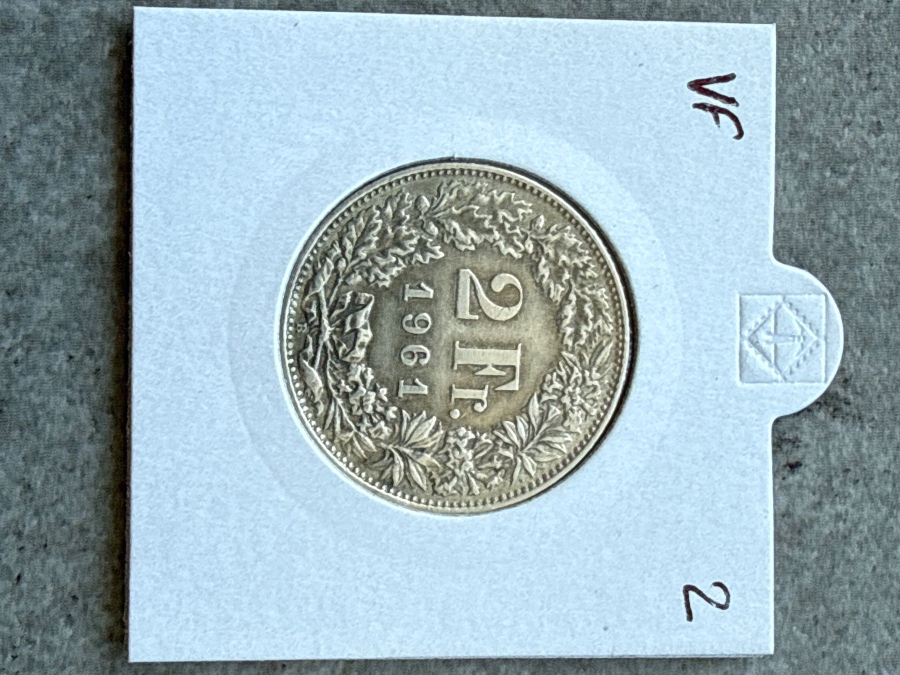 Toutes les monnaies: Swiss 2 francs 1961 Silver Coin – D'occasion à Pully par ta571
