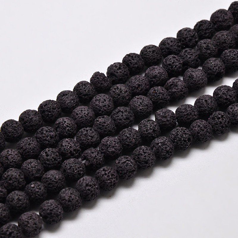 Edelsteine: Lava Perlen 8mm schwarz 1 Strang – Neu (gemäss Beschreibung) aus Alpnachstad von perlengaby 3