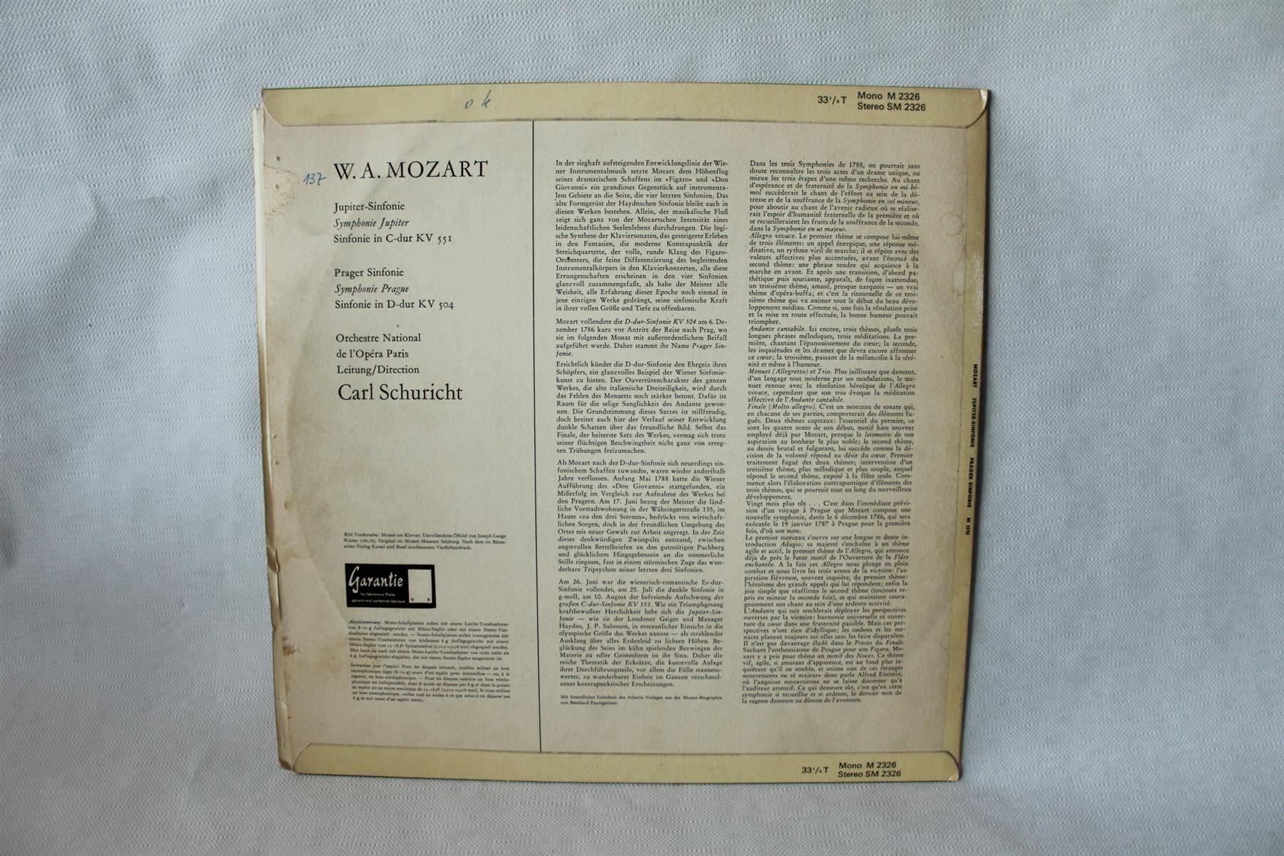 Dischi in vinile: MOZART: Jupiter & Prager Sinfonie – Usato da Bern venduto da kultiges 4