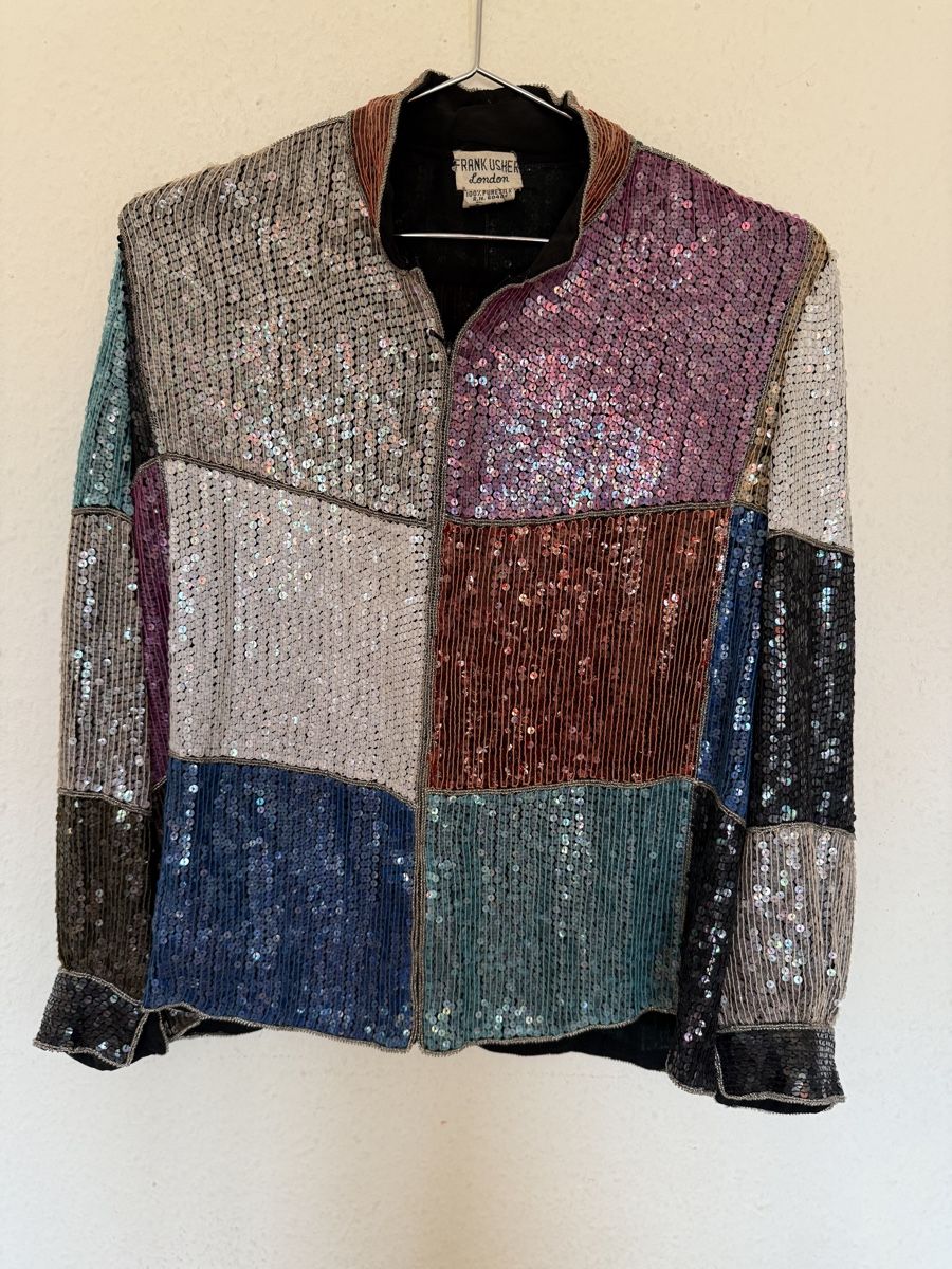 Giacche: Vintage Frank Usher London 100% Silk Multicolor Sequin Patch – Nuovo (secondo la descrizione) da Versoix venduto da pen_6hgs