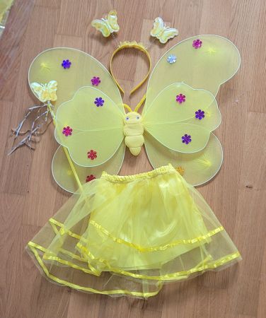 2 set x Schmetterling Kostüm Set,  Gelb/NEU